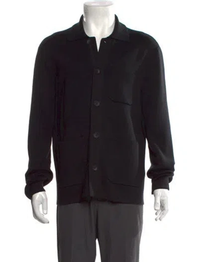 Pre-owned Rag & Bone Collar Long Sleeve Polo Sweater In Black
