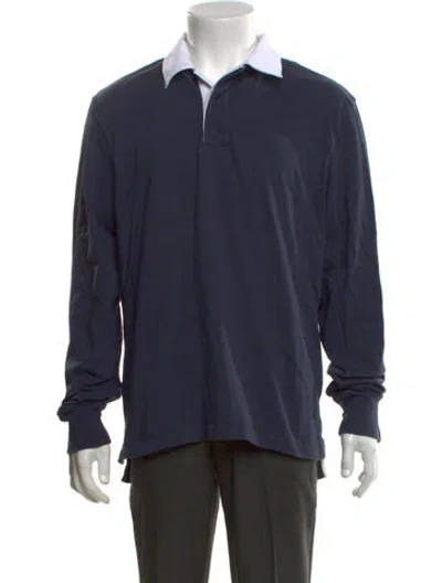 Pre-owned Rag & Bone Collar Long Sleeve Polo Sweater In Blue