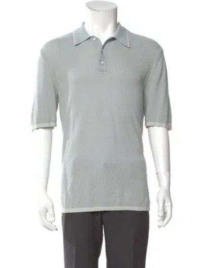 Pre-owned Rag & Bone Collar Short Sleeve Polo Sweater In Blue