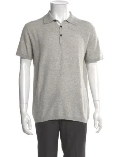 Pre-owned Rag & Bone Collar Short Sleeve Polo Sweater In Gray