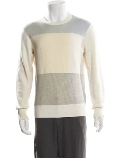 Pre-owned Rag & Bone Colorblock Pattern Crew Neck Pullover In White