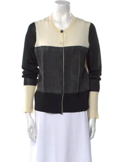 Pre-owned Rag & Bone Colorblock Pattern Crew Neck Sweater In Black