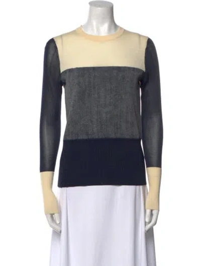 Pre-owned Rag & Bone Colorblock Pattern Crew Neck Sweater In Black