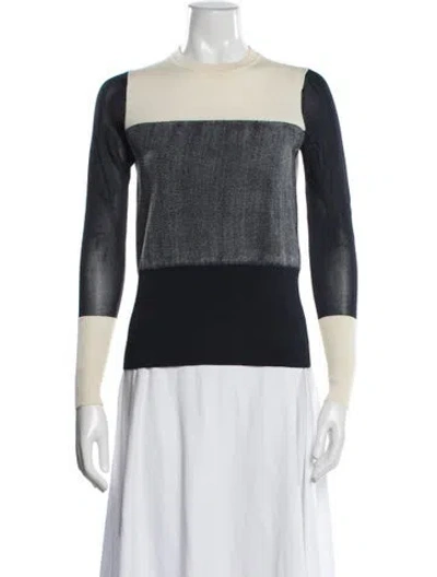 Pre-owned Rag & Bone Colorblock Pattern Crew Neck Sweater In Black