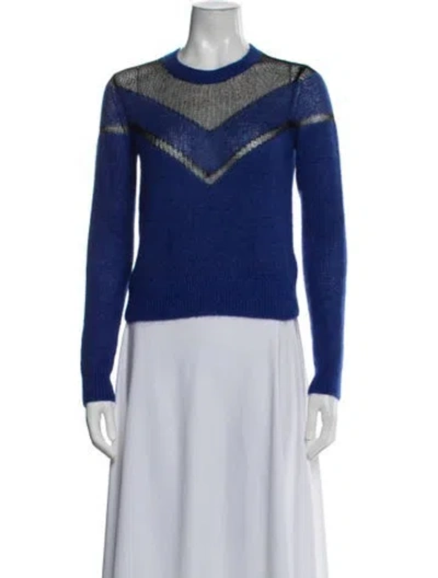 Pre-owned Rag & Bone Colorblock Pattern Crew Neck Sweater In Blue