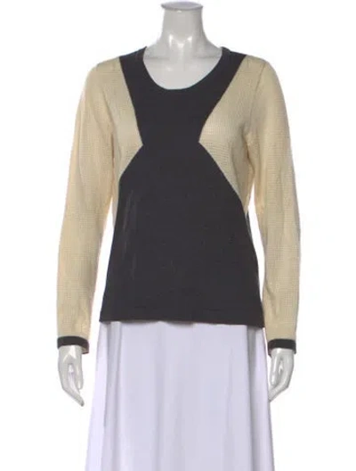 Pre-owned Rag & Bone Colorblock Pattern Crew Neck Sweater In Grey/neutrals