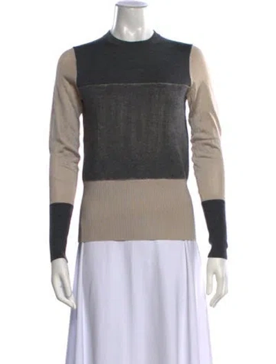 Pre-owned Rag & Bone Colorblock Pattern Crew Neck Sweater In Grey/neutrals
