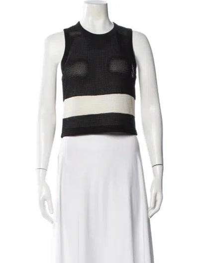 Pre-owned Rag & Bone Colorblock Pattern Crew Neck Sweater In White