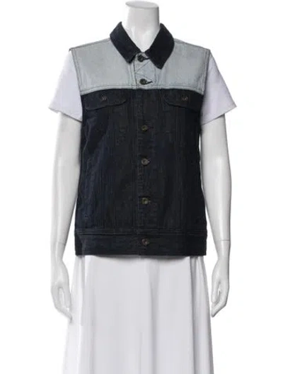 Pre-owned Rag & Bone Colorblock Pattern Denim Jacket In Blue