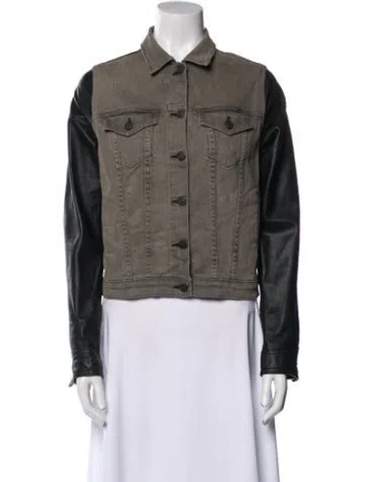 Pre-owned Rag & Bone Colorblock Pattern Denim Jacket In Brown