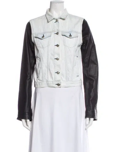 Pre-owned Rag & Bone Colorblock Pattern Denim Jacket In Multi