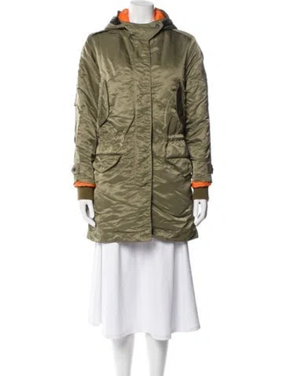 Pre-owned Rag & Bone Colorblock Pattern Parka In Green