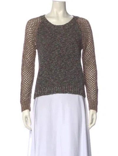 Pre-owned Rag & Bone Colorblock Pattern Scoop Neck Sweater In Gray