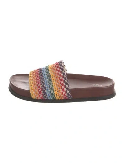 Pre-owned Rag & Bone Colorblock Pattern Slides In Yellow