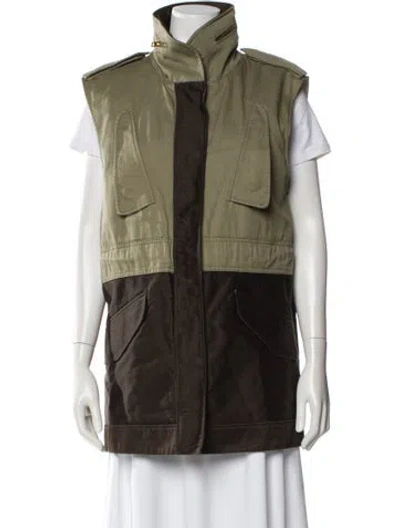 Pre-owned Rag & Bone Colorblock Pattern Vest In Green