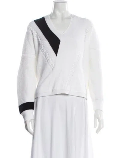 Pre-owned Rag & Bone Colorblock Pattern V-neck Sweater In Neutral