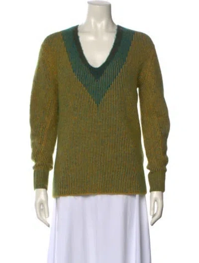 Pre-owned Rag & Bone Colorblock Pattern V-neck Sweater W/ Tags In Yellow