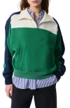Rag & Bone Vintage Terry Sport Block Half Zip Greenmult In Multi