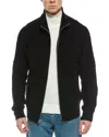 Rag & Bone Colton Zip Front Extrafine Merino Wool Blend Sweater In Black