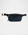 Rag & Bone Commuter Mini Quilted Denim Belt Bag In Blue
