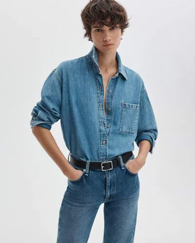 Rag & Bone Connie Denim Shirt In Blue
