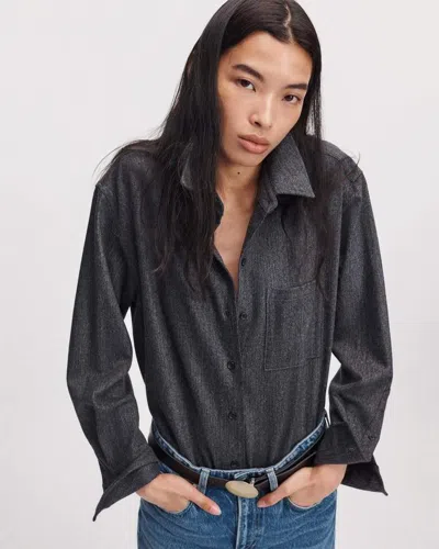 Rag & Bone Connie Italian Flannel Shirt In Charcl Multi