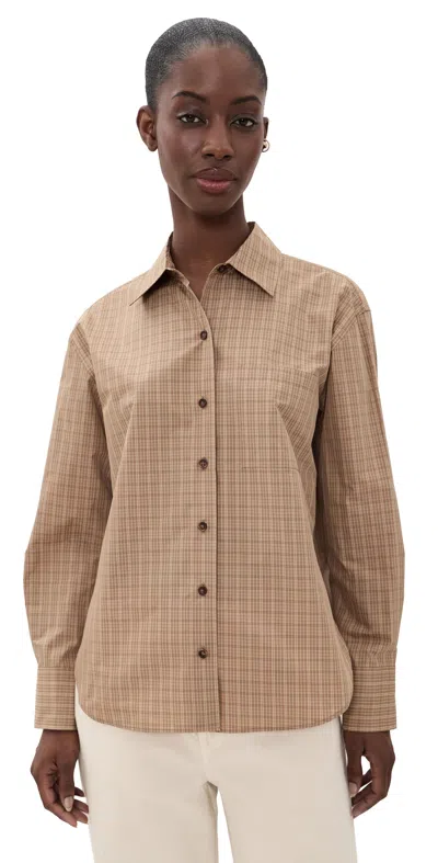 Rag & Bone Connie Plaid Shirt Khaki Plaid In Brown