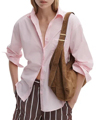 Rag & Bone Connie Cotton Poplin Button-up Shirt In Pink