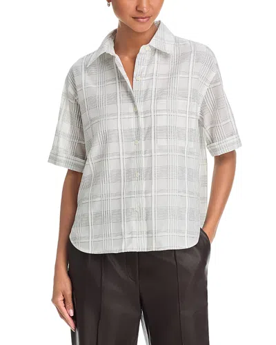 Rag & Bone Connie Short Sleeve Plaid Shirt In White