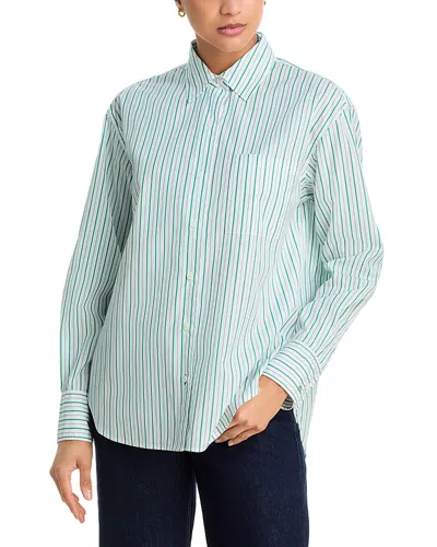 Rag & Bone Connie Stripe Button-up Shirt In Green