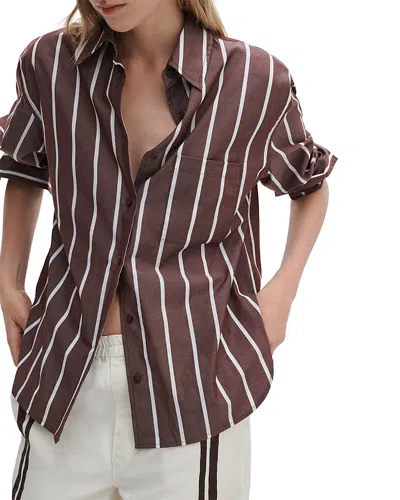 Rag & Bone Connie Stripe Shirt In Brown