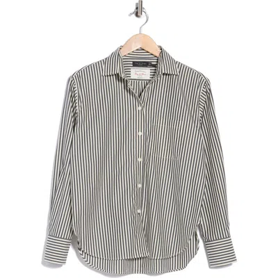 Rag & Bone Connie Striped Cotton Shirt In Gray