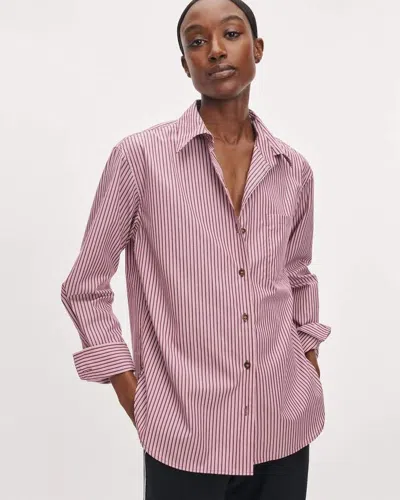 Rag & Bone Connie Striped Poplin Shirt In Pink