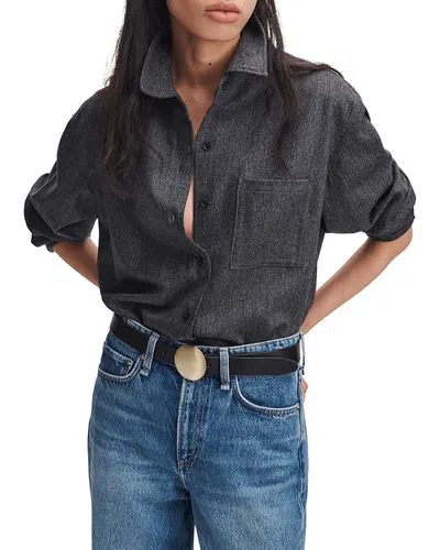 Rag & Bone Connie Tailored Wool & Cashmere Blend Shirt In Multi