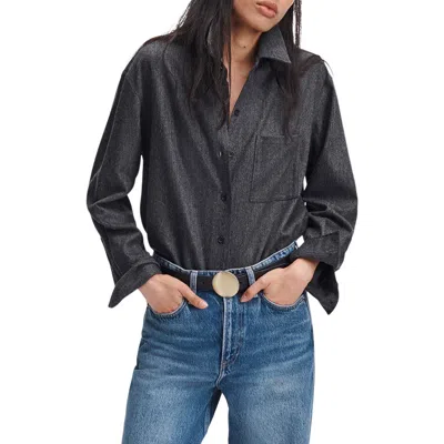 Rag & Bone Connie Tailored Wool & Cashmere Shirt In Charcoal Multi