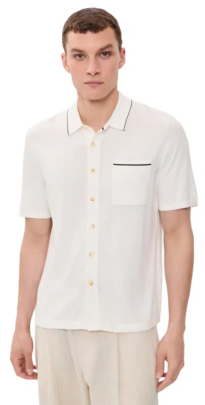Rag & Bone Conrad Silk Blend Dalton Shirt Chalk In White