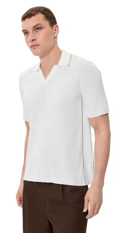 Rag & Bone Conrad Silk Blend Johnny Polo Chalk In White