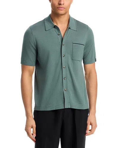 Rag & Bone Conrad Silk Blend Shirt In Green