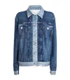 Rag & Bone Miramar Combo Terry Oversized Trucker Jacket In Blue