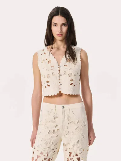 Rag & Bone Coralie Floral Cutout Vest In Neutral