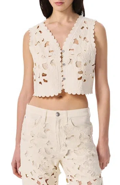 Rag & Bone Coralie Floral Cutout Vest In Neutral