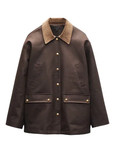 RAG & BONE CORDUROY-COLLAR BUTTON JACKET