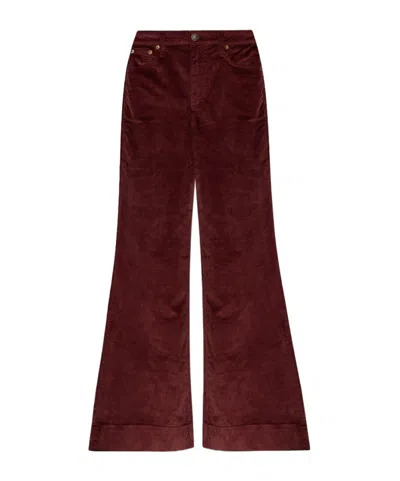Rag & Bone Corduroy Flared Pants In Burgundy