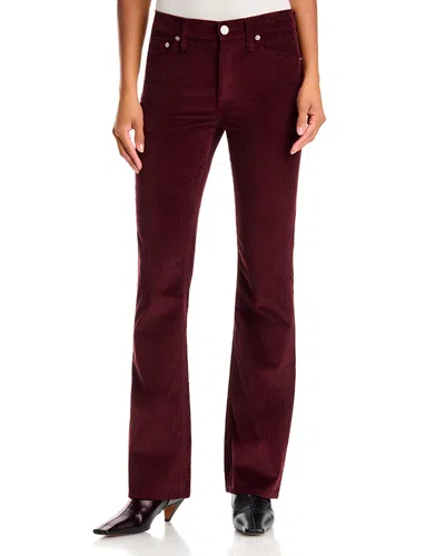 Rag & Bone Corduroy Peyton Mid Rise Bootcut Jeans In Dark Burgundy