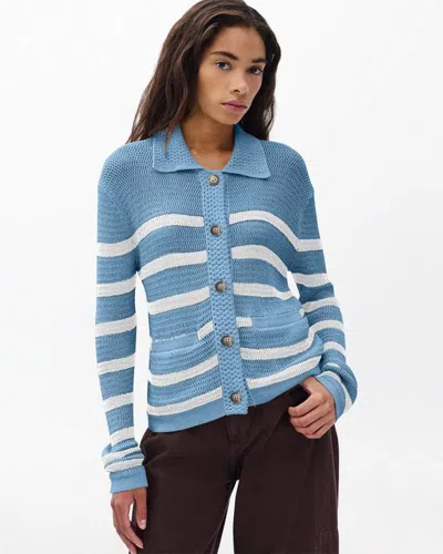 Rag & Bone Costi Striped Cardigan In Blue