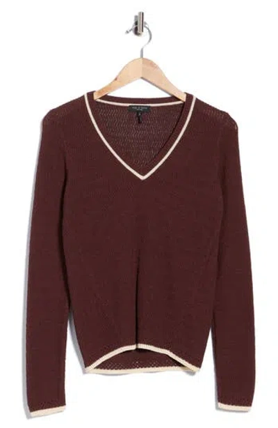 Rag & Bone Costi V-neck Sweater In Brown