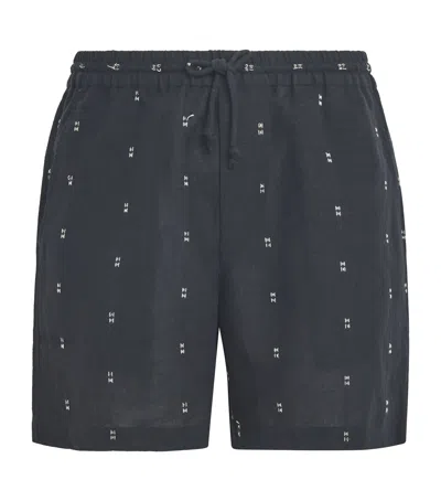 Rag & Bone Cotton-blend Embroidered Shorts In Black