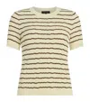 Rag & Bone Womens Ivory Chiara Striped Cotton-blend Ribbed Knit Top In White