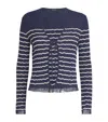 Rag & Bone Womens Indgo Chiara Striped Cotton-blend Cardigan In Blue