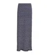 Rag & Bone Womens Indgo Chiara Striped Cotton-blend Maxi Skirt In Blue